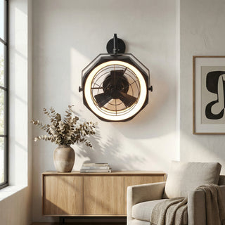 Vaczon 20" Inch Doris Downrod Fan Wall Mount Fan with LED Light and Remote Control - Vaczon