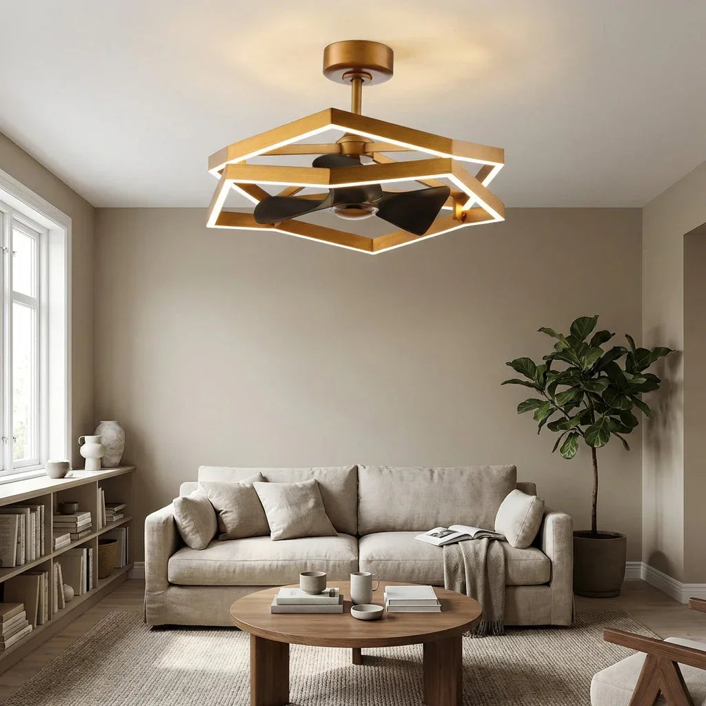 31 Inch Willie Antique Golden Luxury Fandelier with Light and Remote Control - Vaczon
