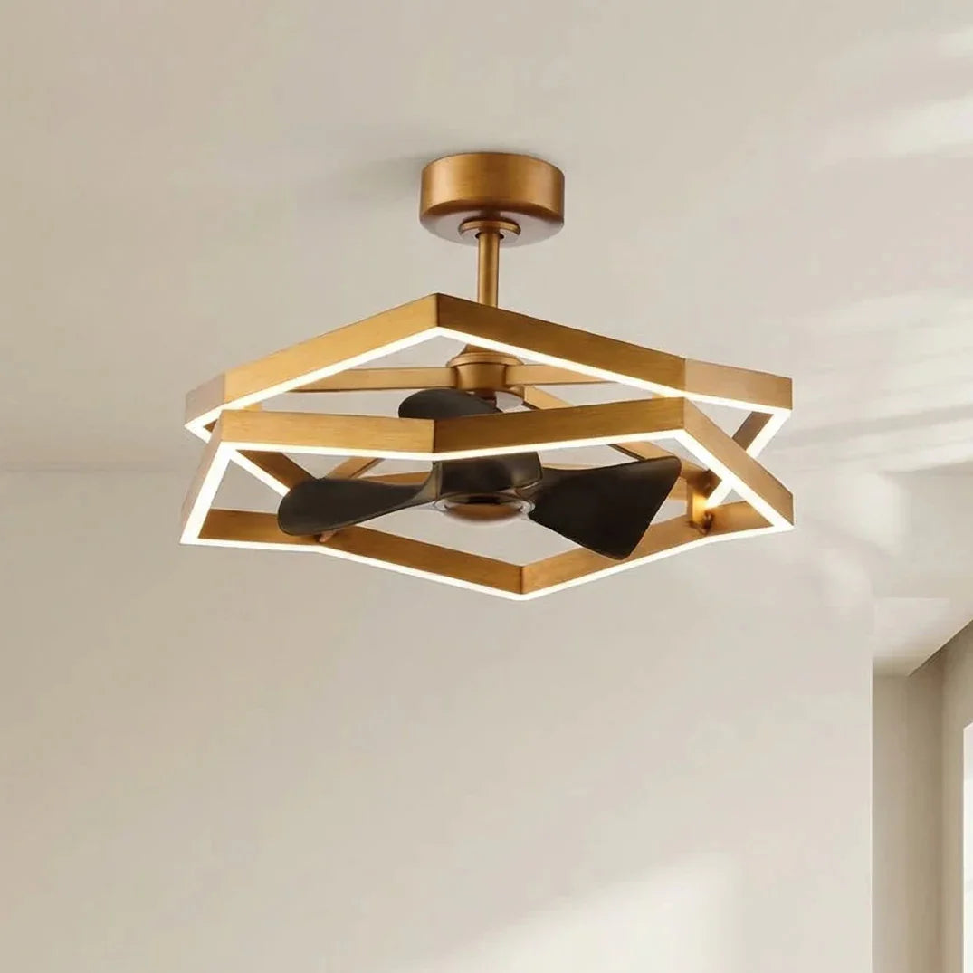 31 Inch Willie Antique Golden Luxury Fandelier with Light and Remote Control