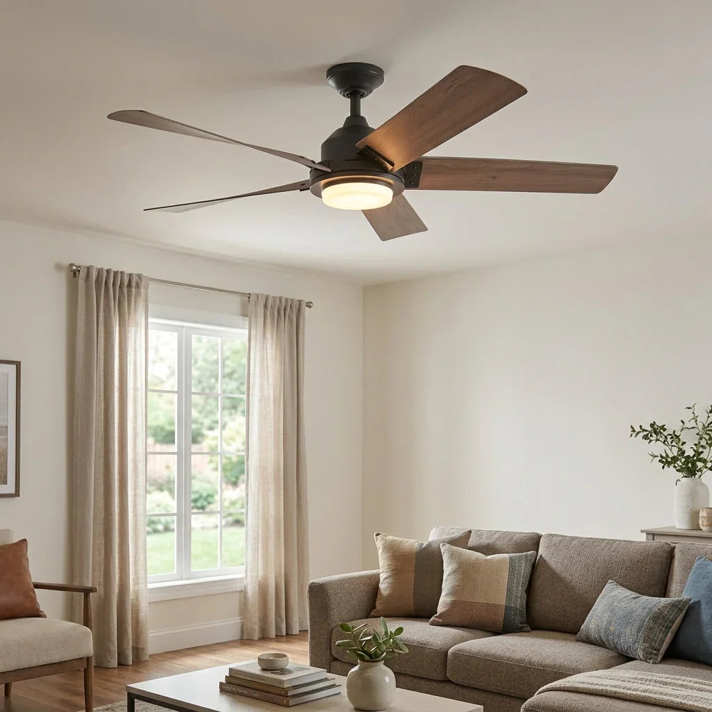 52 Inch Vita Modern Downrod Mount LED Ceiling Fan with Remote Control