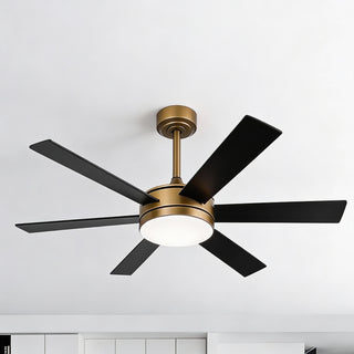 Vaczon 48" 5 Blades Industrial Modern Style DC Motor Ceiling Fan with LED Lighting and Remote Control