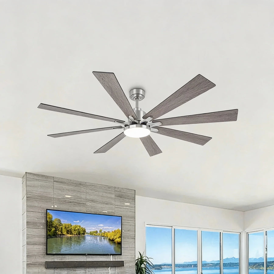 Vaczon 72" Elbe Modern Downrod Mount Ceiling Fan with Light and Remote Control - Vaczon