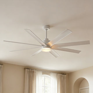 72 Inch Daugava Modern Downrod Mount Smart Fan with LED Light - Vaczon